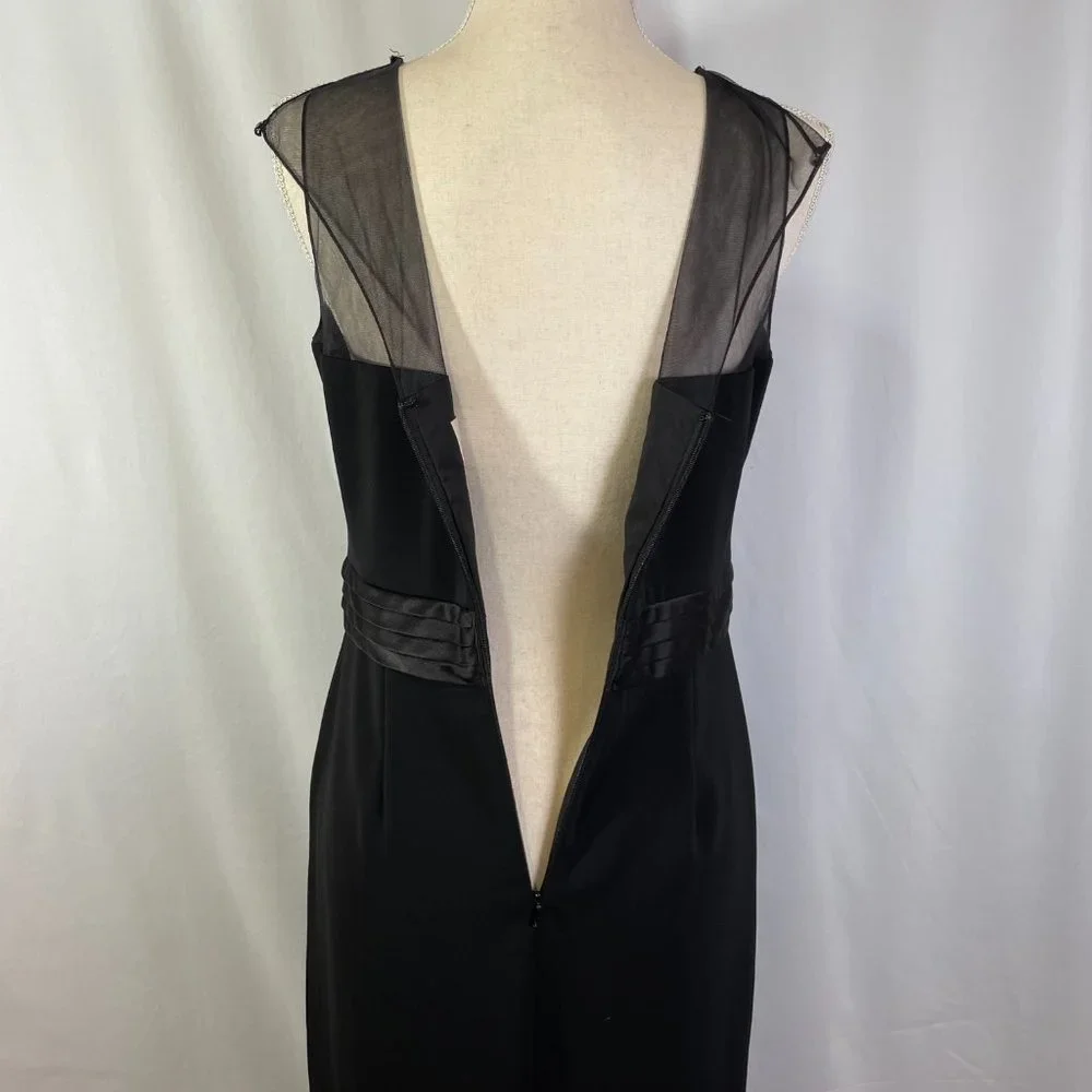 Badgley Mischka Black Formal Maxi Dress Size 8 Black Tie Party Gala Ball Evening - Picture 5 of 16
